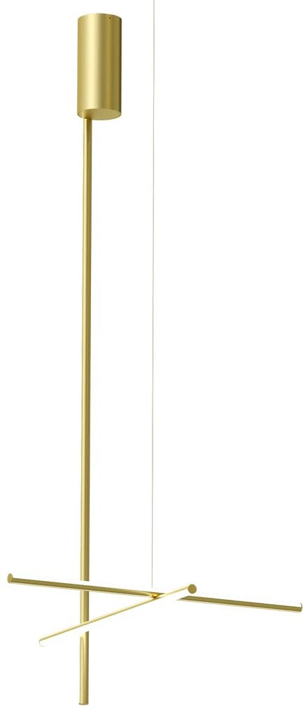 Flos Coordinates Ceiling 1 Long Lampada sospesa 78 H.172 cm a luce diffusa in alluminio Anodizzato Champagne