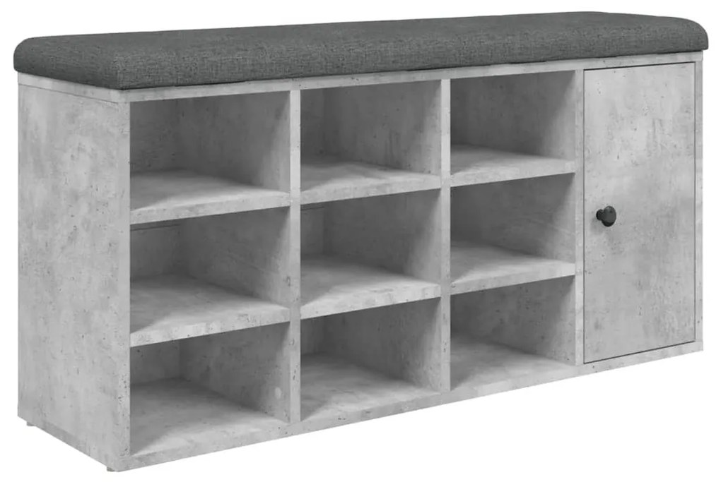 Panca porta scarpe grigio cemento 102x32x50cm legno multistrato