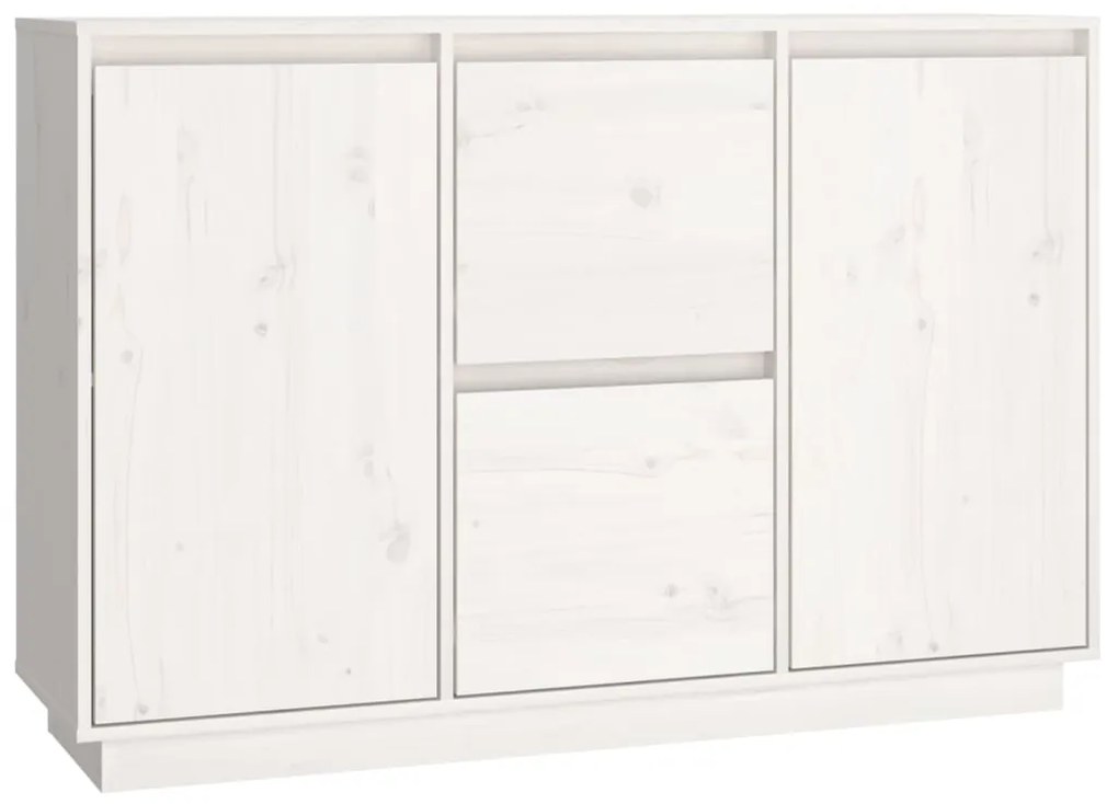 Credenza bianca 111x34x75 cm in legno massello di pino