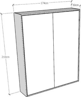 Letto matrimoniale THERES a scomparsa verticale Grigio 174x39xh210 cm