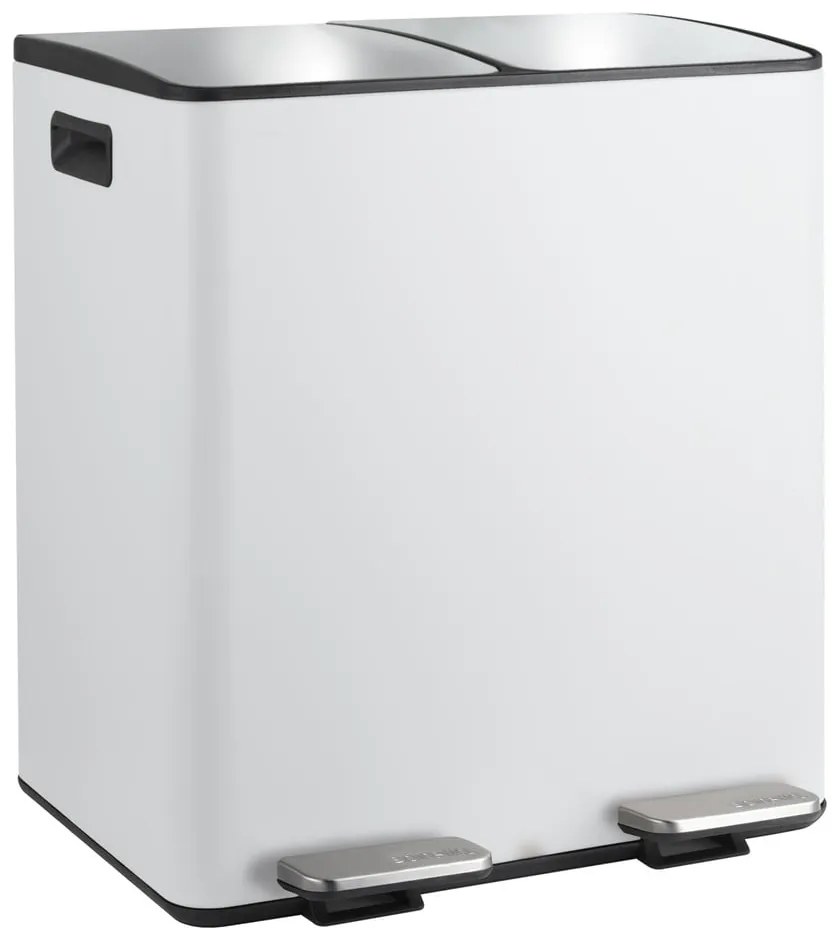 Cestino per la spazzatura bianco opaco in acciaio per raccolta differenziata/con pedale 2x20 l Aliya – Spirella