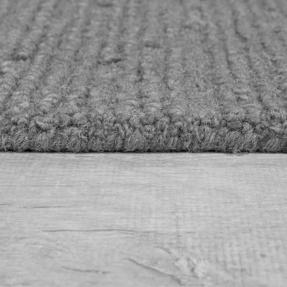 Tappeto grigio in lana tessuto a mano 200x290 cm Harris Boucle – Flair Rugs