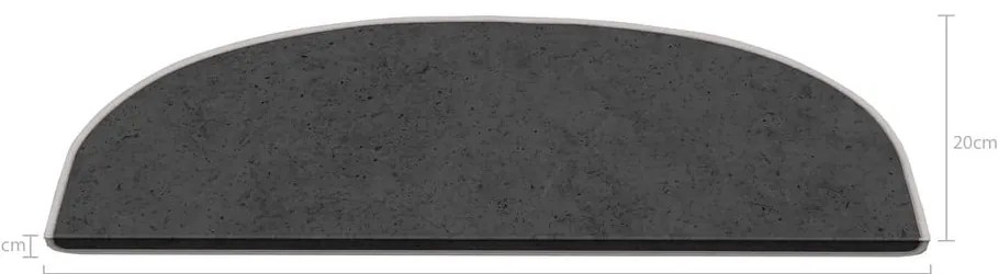 Gradini grigio scuro in set da 16 pezzi 20x65 cm Plain Color - Vitaus