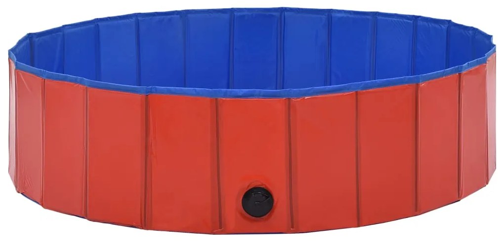 Piscina per cani pieghevole rossa 120x30 cm in pvc