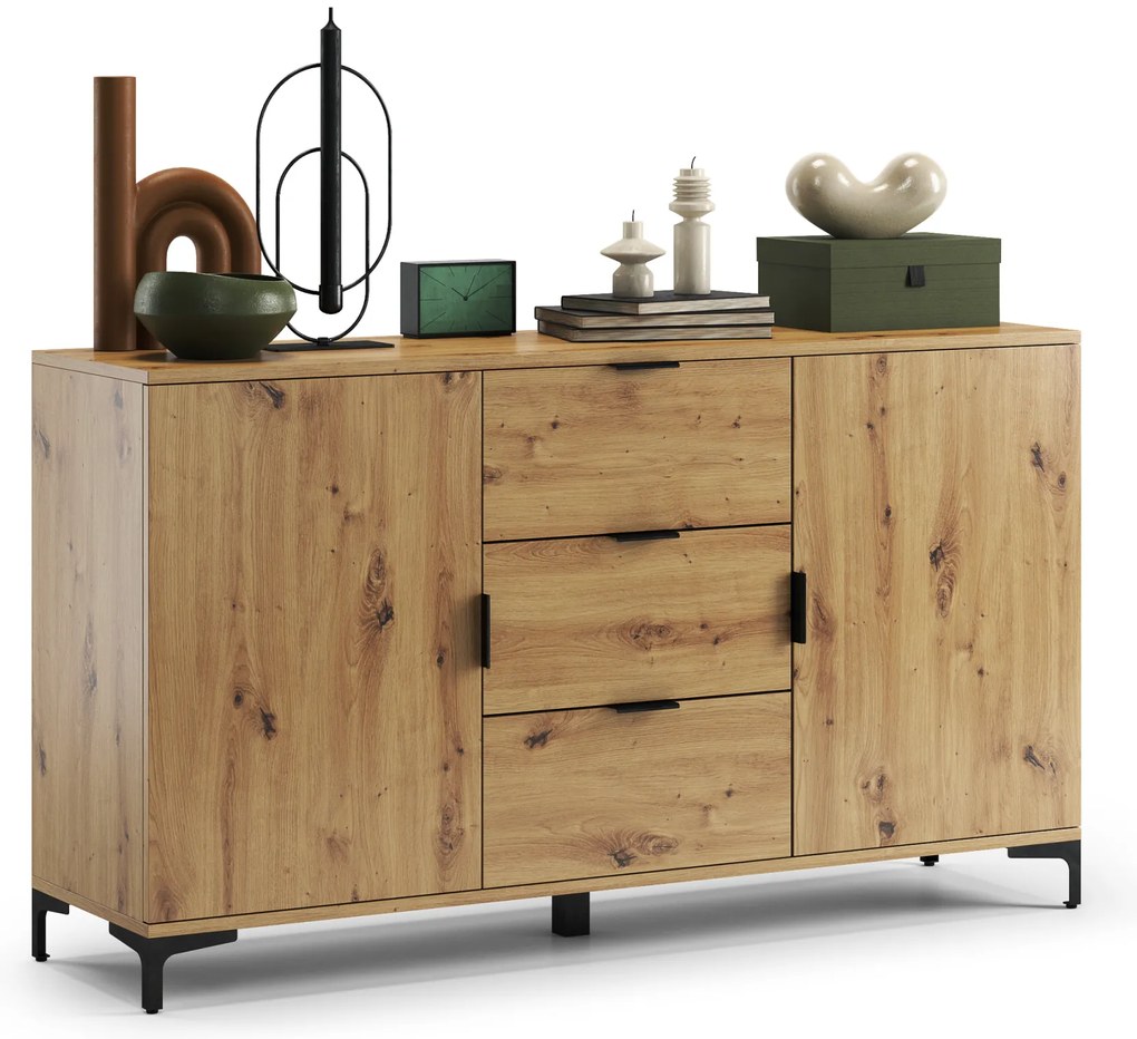 Comò LANA K-150S Rovere Artisan - MOBILE A 2 ANTE CON CASSETTI