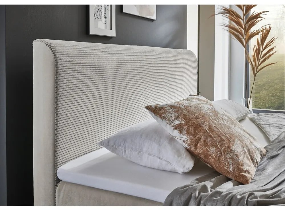 Letto boxspring beige con contenitore 180x200 cm Memphis - Meise Möbel