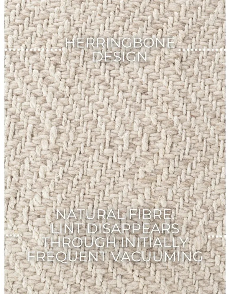 Tappeto color crema e avorio in misto lana tessuto a mano 80x150 cm Majoli – Elle Decoration