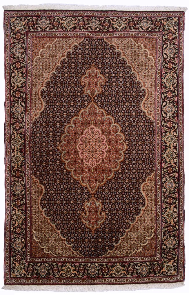 Tabriz Tappeto 100 x 150 Blu (Iran) Annodato A Mano