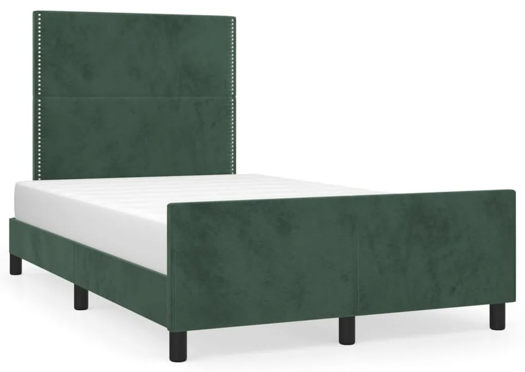 Giroletto Senza Materasso Verde Scuro 120x190 Cm Velluto /
