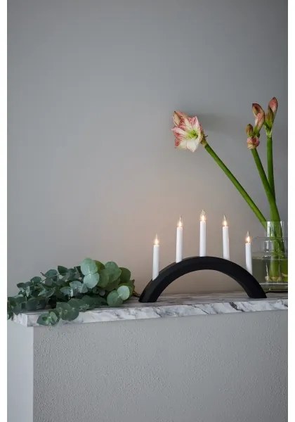 Markslöjd 705955 - Candelabro natalizio AVENTO 5xE10/3W/230V nero