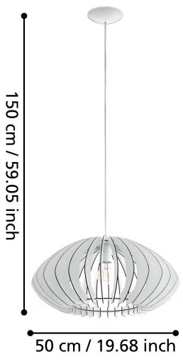 Eglo 95254 - Lampadario COSSANO 2 1xE27/60W/230V