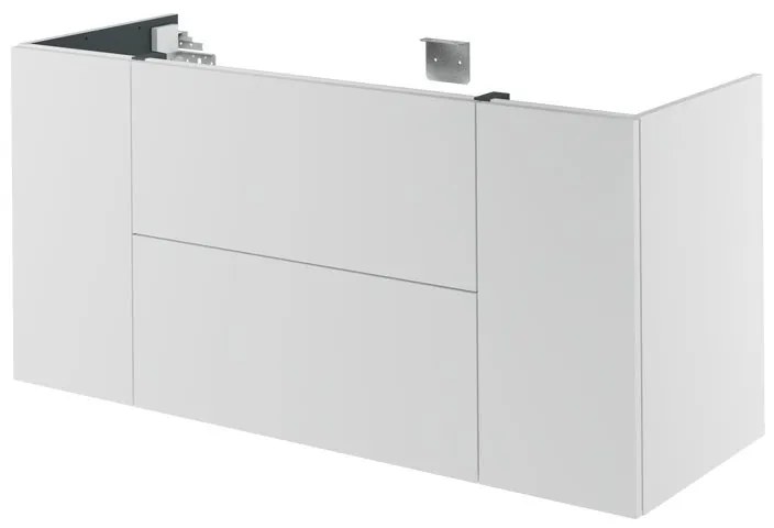 Mobile da bagno sotto lavabo Neo bianco laccato L 135 x H 64 x P 48 cm 2 cassetti 2 ante, lavabo non incluso