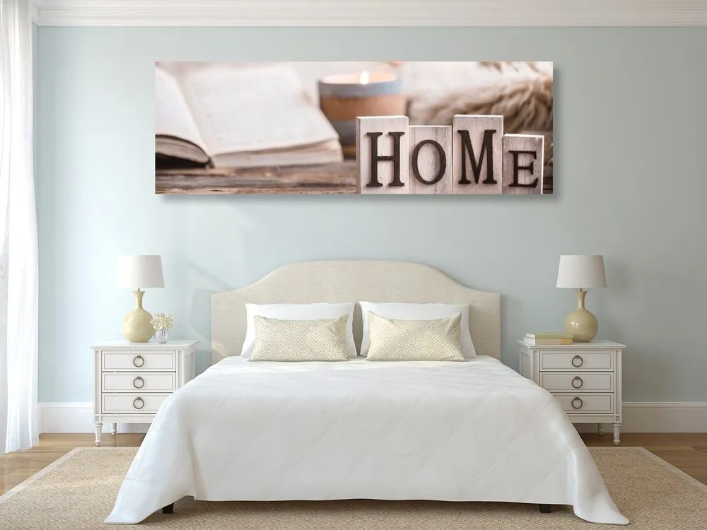 Stampa su tela – Lettere di legno con scritta Home