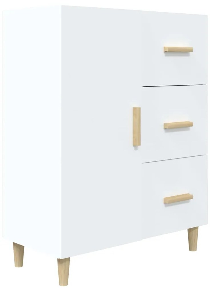 Credenza bianca 69,5x34x90 cm in legno multistrato