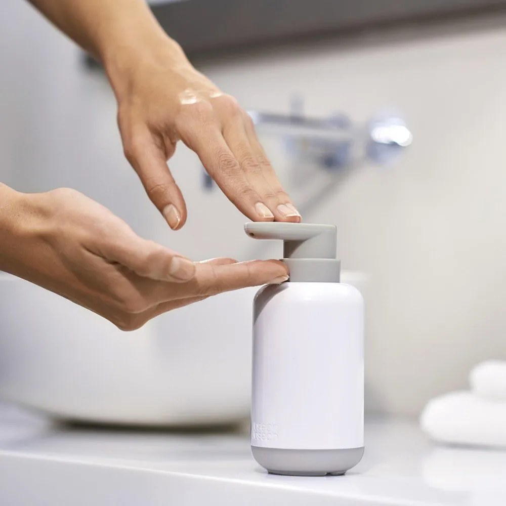 Dispenser di sapone in plastica bianca 300 ml Duo - Joseph Joseph