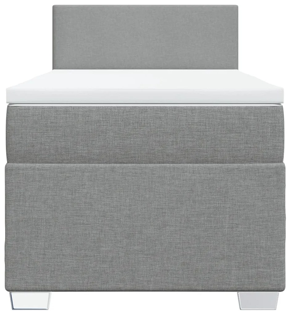 Giroletto a molle con materasso grigio chiaro100x200 cm tessuto