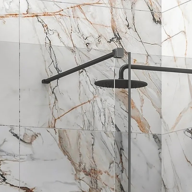 Kamalu - Box doccia nicchia scorrevole nero senza telaio 150 cm | KNM4000N