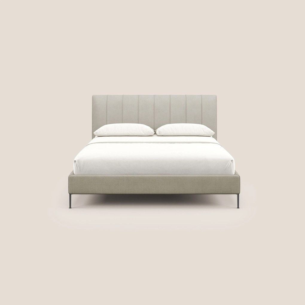 Calliope letto imbottito piedini alti completamente sfoderabile in tessuto smacchiabile T17