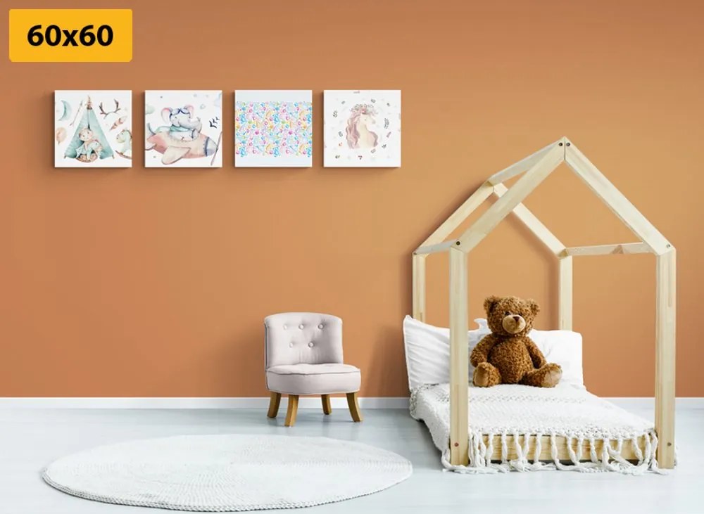 Set di quadri – Per bambini in colori pastello