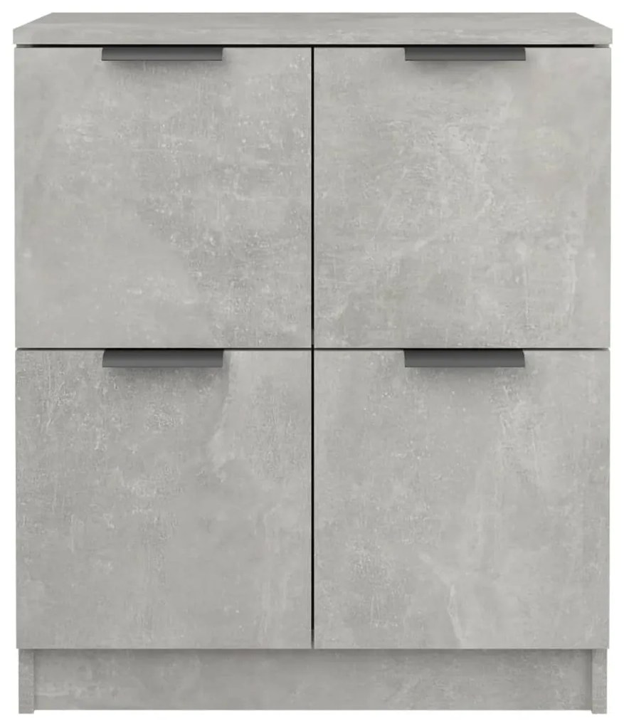 Credenze 2 pz grigio cemento 60x30x70 cm in legno multistrato