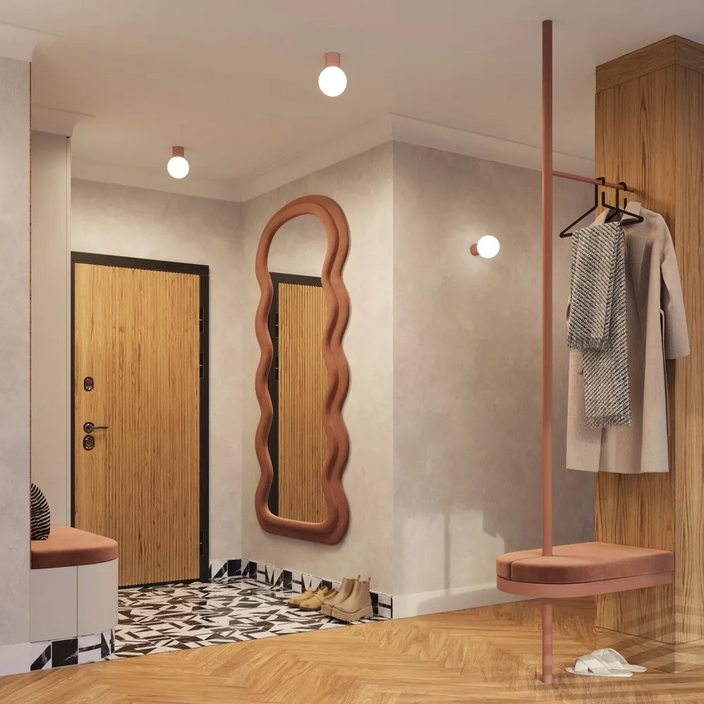 Plafoniera marrone chiaro con paralume in vetro ø 12 cm Orbital – Sollux