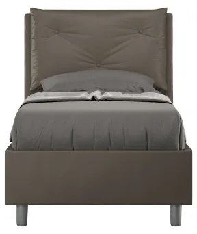 Letto con rete imbottito 80x190 similpelle cappuccino Appia