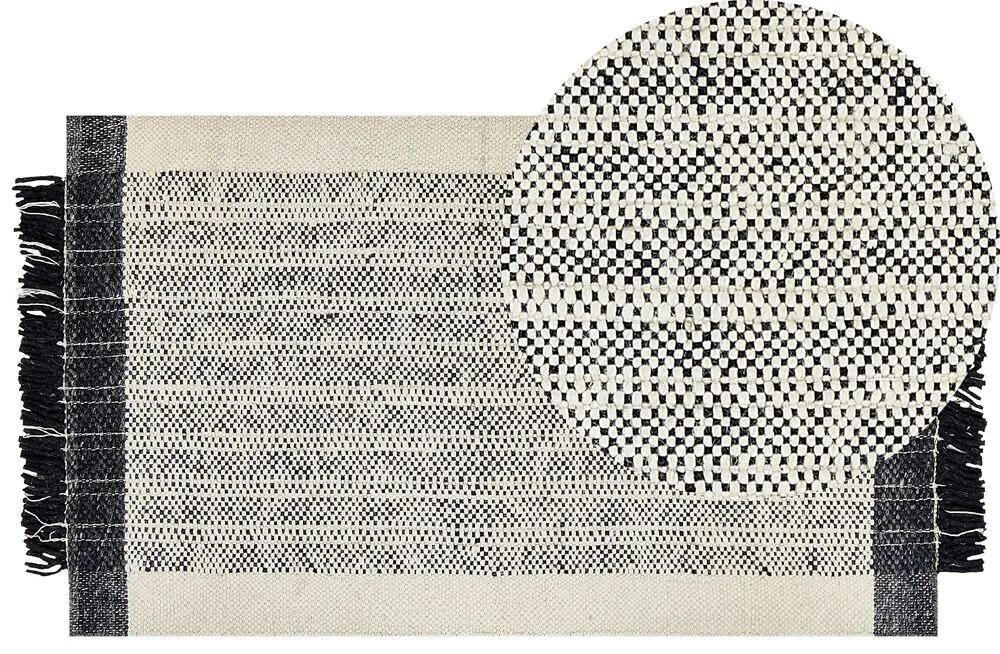 Tappeto lana bianco sporco e nero 80 x 150 cm KETENLI Beliani