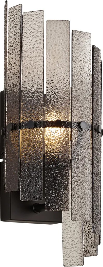 Lampada da Parete di Design Nera con Vetro Fumé - Versailles