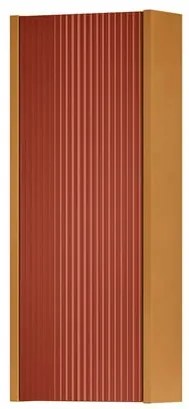 Pensile bagno Niwa laccato opaco senape con vetro paprika, 1 anta apertura da sinistra P 17 x L 30 x H 78.5 cm