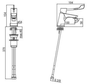 Sapho - Miscelatore per lavabo LEA 15,4 cm cromo lucido