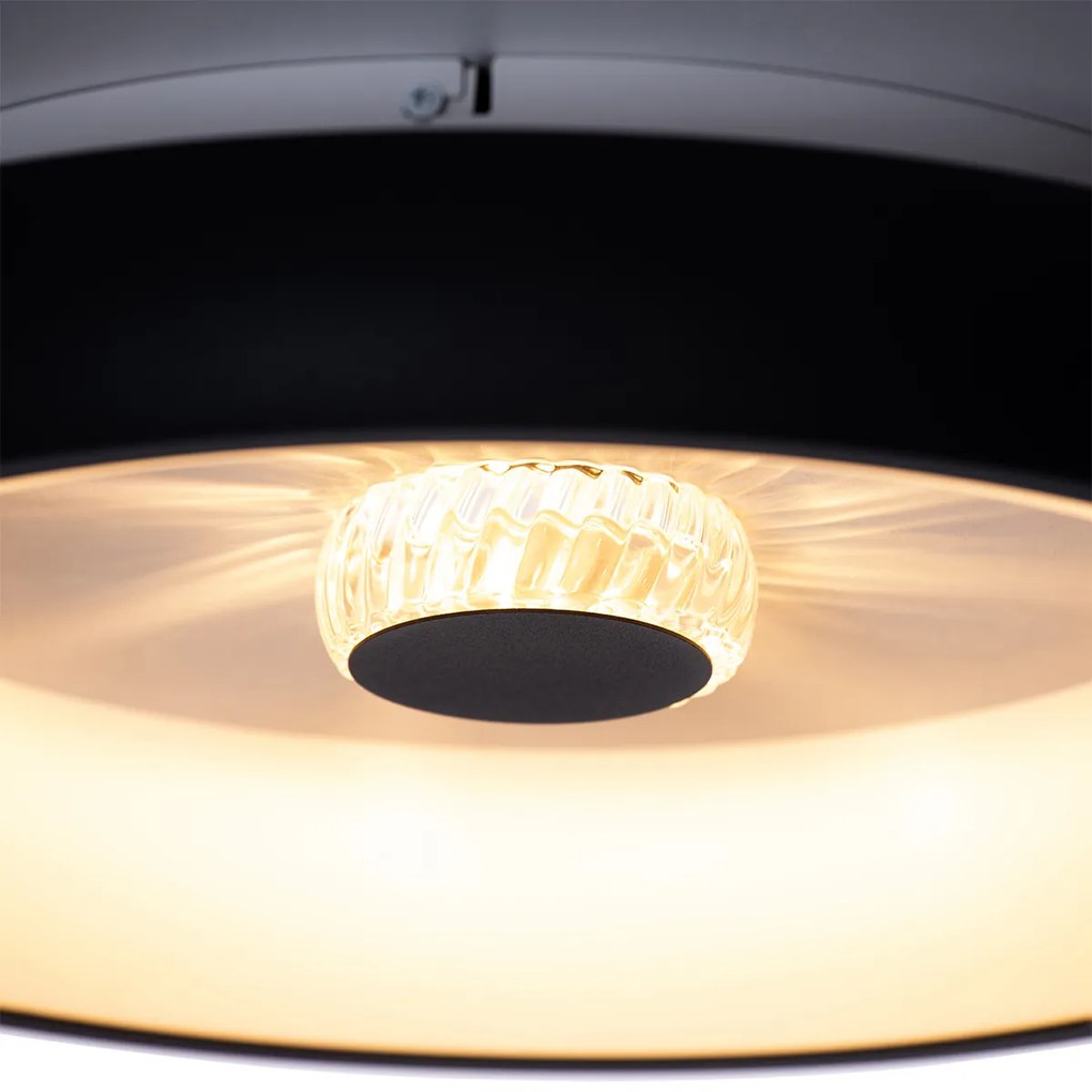 Plafoniera nera con LED inclusa e telecomando - Ghislaine