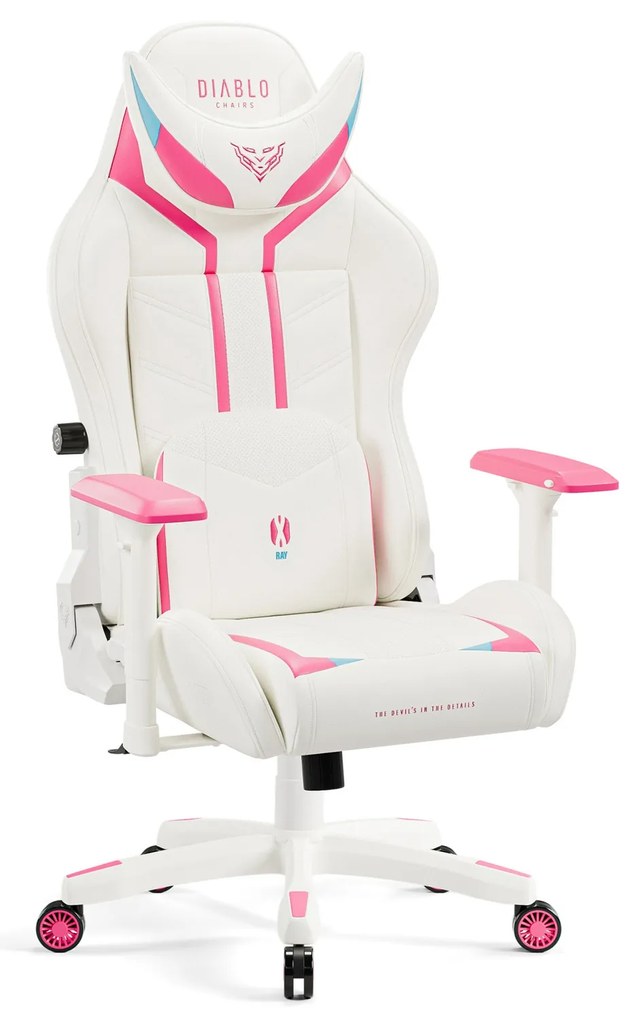 Sedia da gaming Diablo X-Ray 2.0 Small: Bianco e Rosa