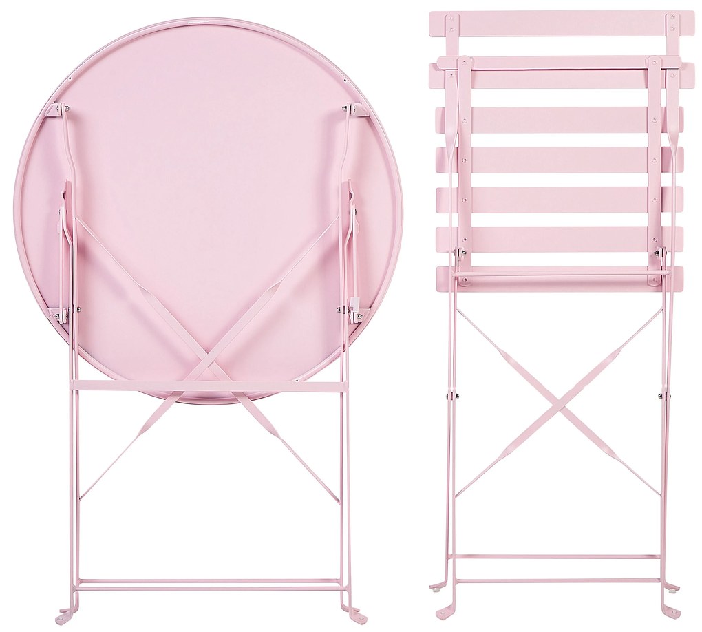 Set da balcone acciaio rosa pastello FIORI Beliani