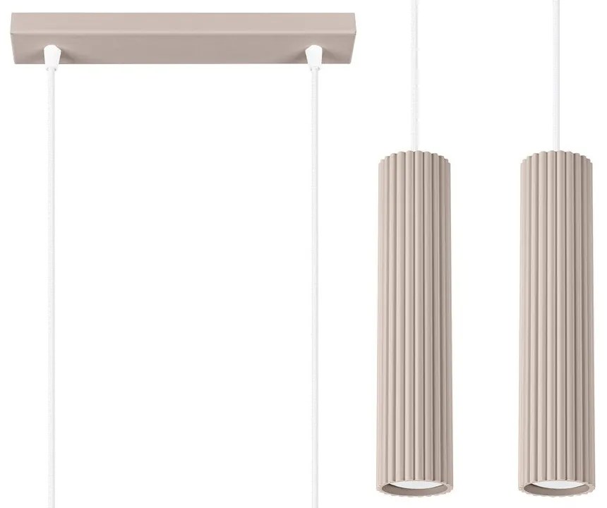 Lampadario grigio tortora in metallo Gleam – Sollux