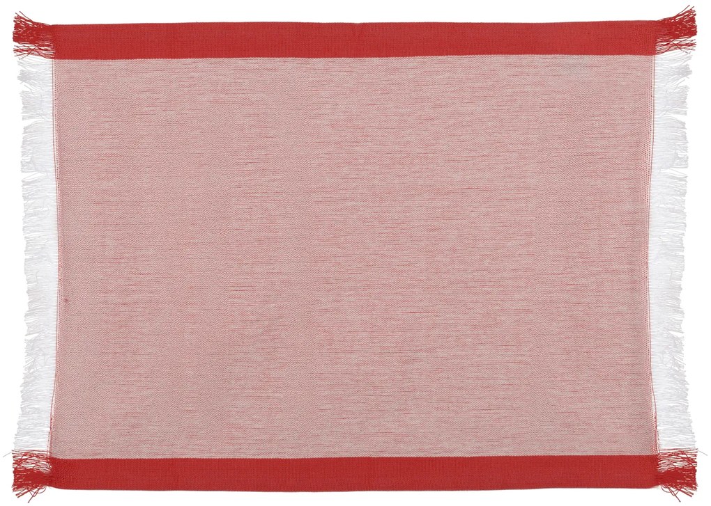 Tovaglietta cotone 35x45 cm tinto filo rosso