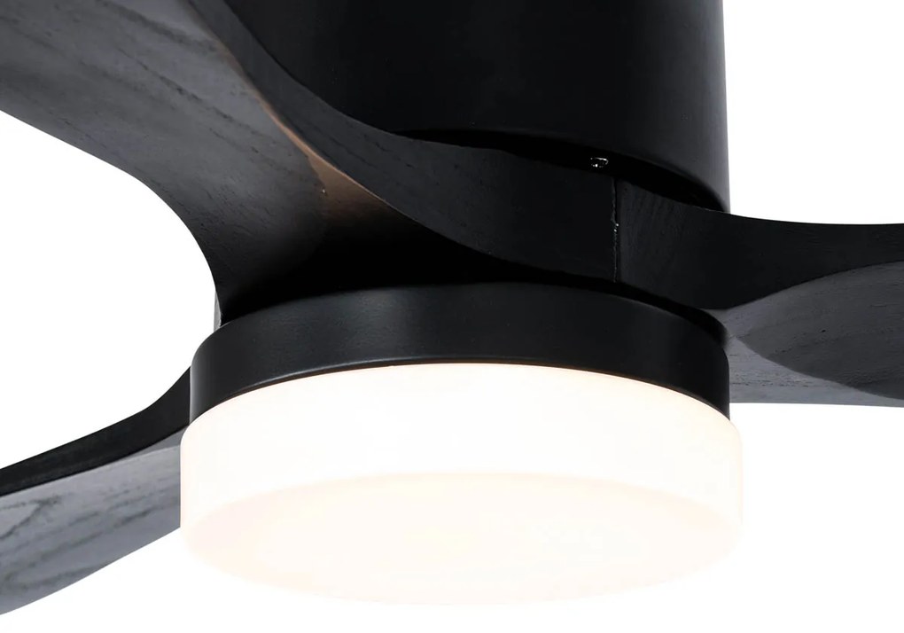 Ventilatore da soffitto smart nero 132 cm con LED dimmerabile e telecomando - Sofia