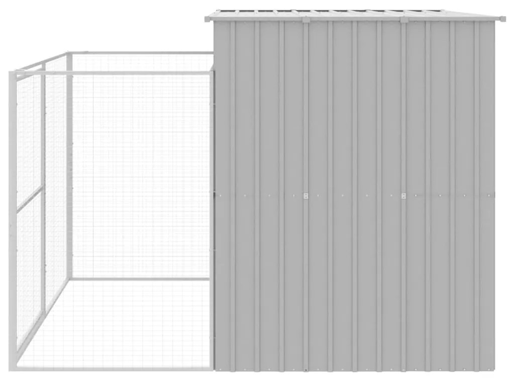 Casetta cani corsa grigio chiaro 214x253x181 cm acciaio zincato