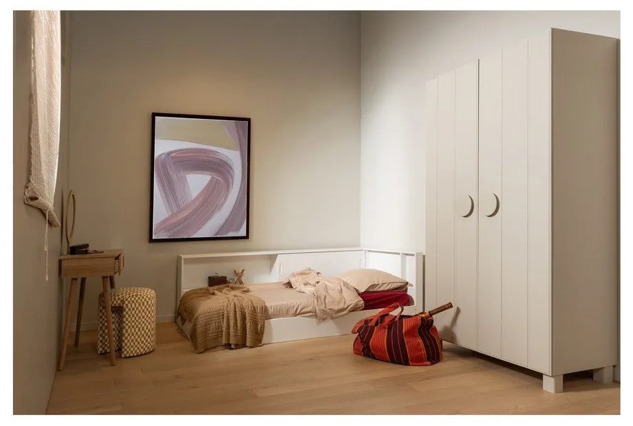 Letto singolo bianco in pino massiccio rete non inclusa 90x200 cm Carter – WOOOD