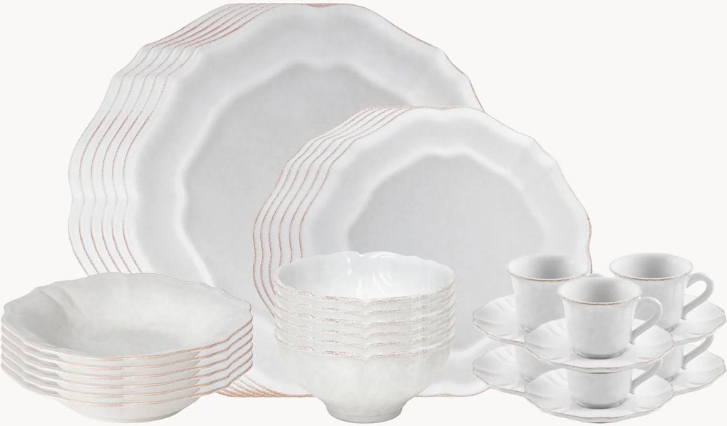 Servizio di piatti Impressions con tazze da caffè e piattini, 30 pezzi