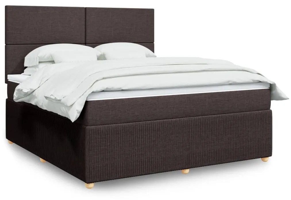 Giroletto A Molle Con Materasso Marrone Scuro 180x200cm Tessuto /