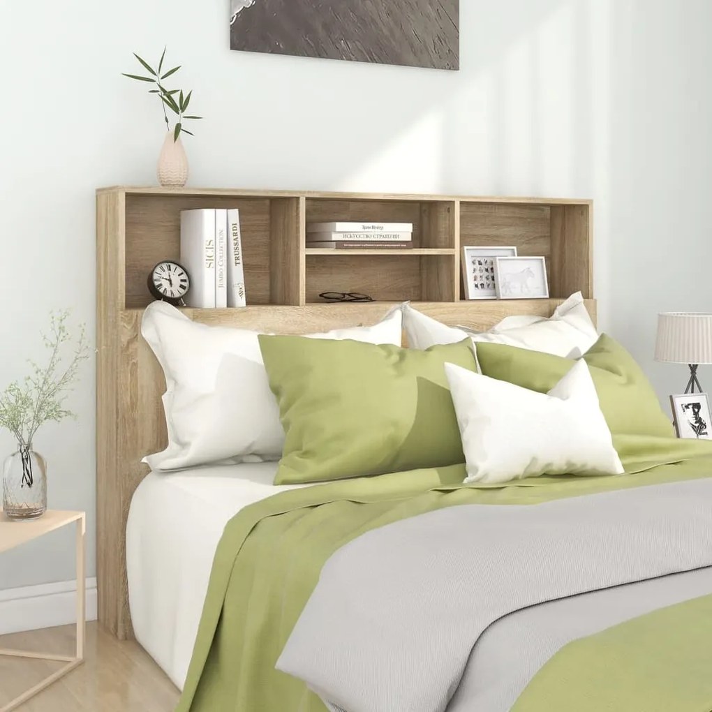 Testiera Con Scomparti Rovere Sonoma 140x19x103,5 Cm /