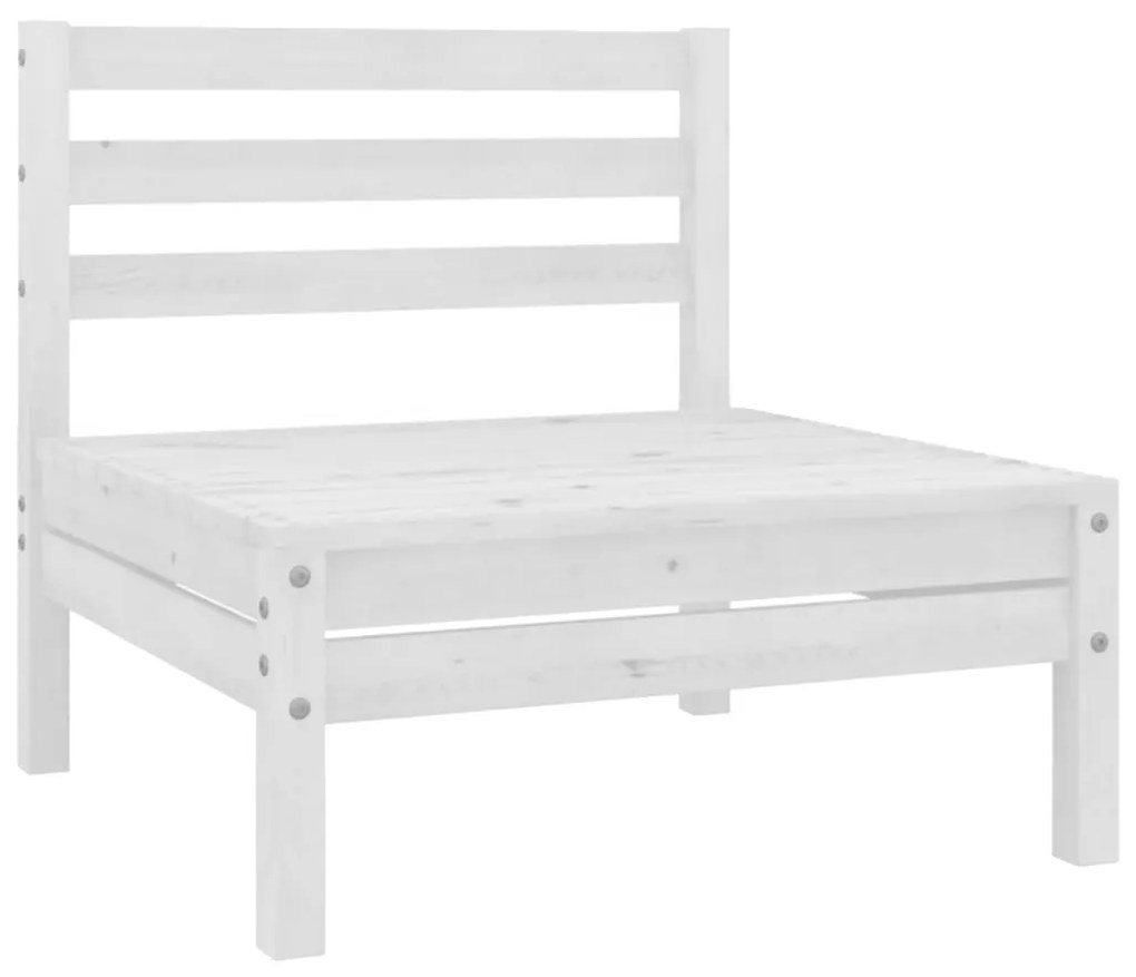 Set Salotto da Giardino 8 pz in Legno Massello di Pino Bianco