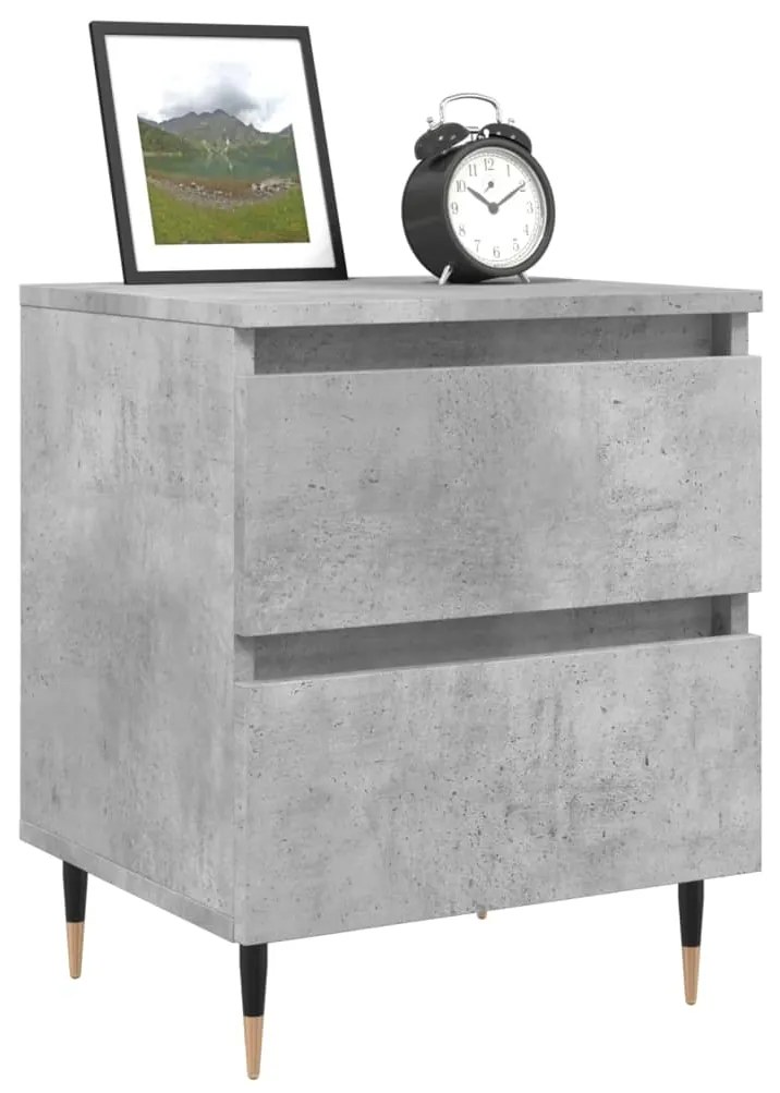 Comodini 2pz Grigio Cemento 40x35x50 cm in Legno Multistrato