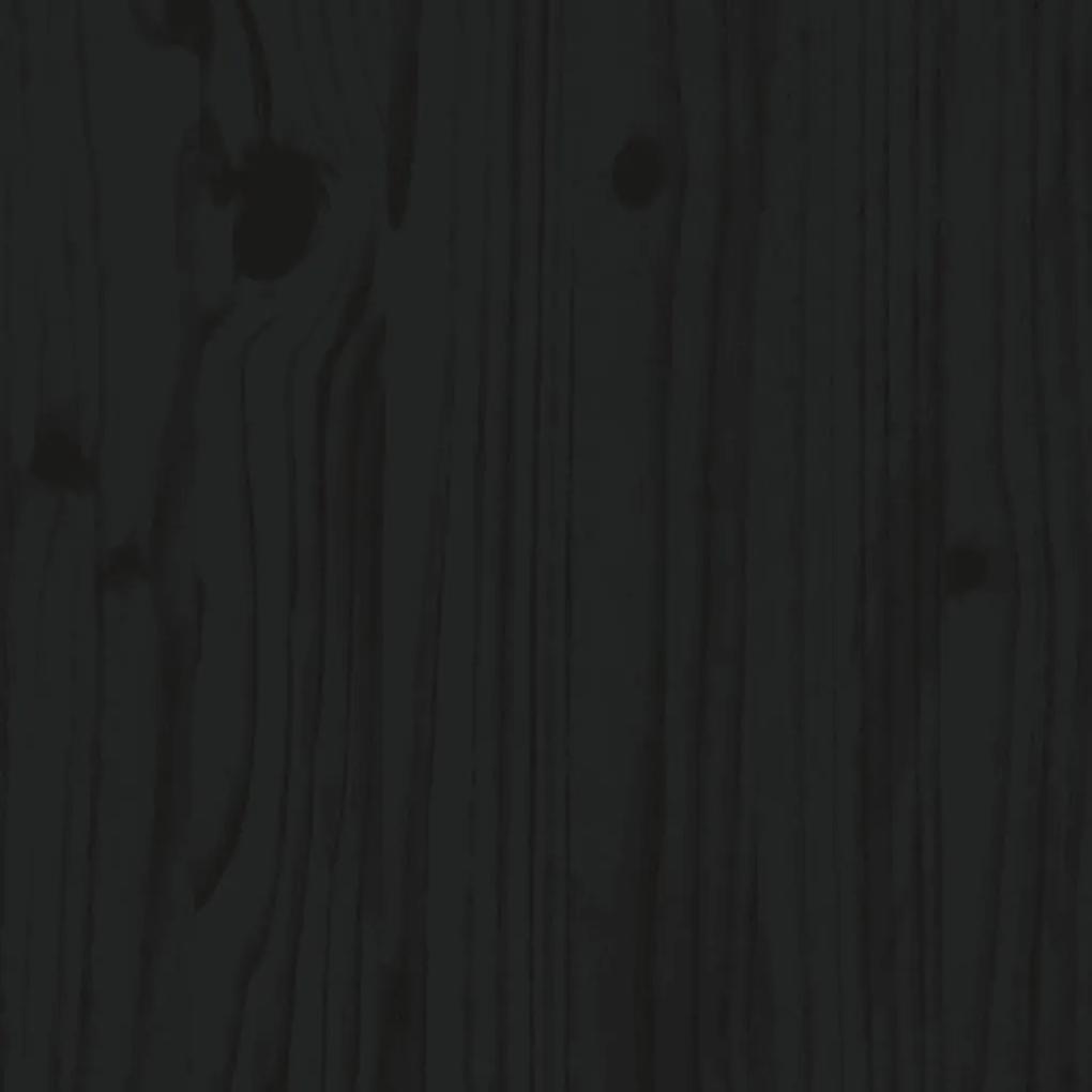 Giroletto nero in legno massello 90x190 cm 3ft6 single