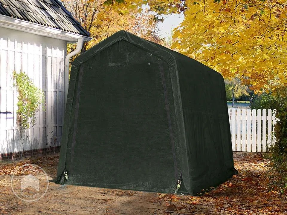 TOOLPORT Tenda garage 2,4x3,6m, Telo in PE, verde scuro - (8045)