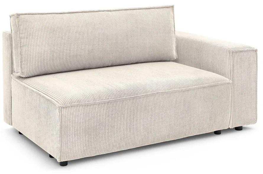 Modulo divano in velluto a coste color crema, angolo destro Nihad modular - Bobochic Paris