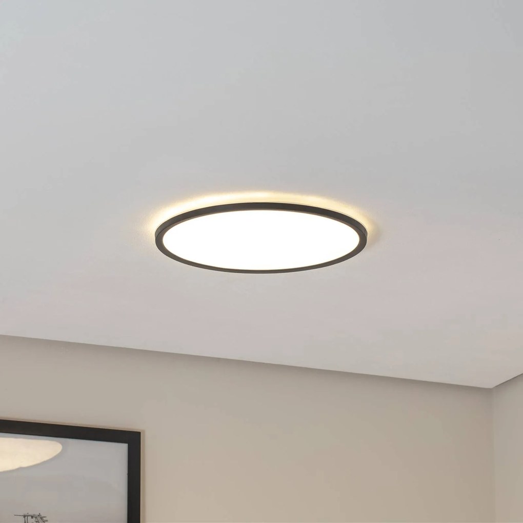 Pannello LED Aqua, Ø 40 cm, nero, metallo/plastica, CCT dimmerabile Aqua TK Lighting,, Nero, Bagno, Metallo, Moderno, Pannello LED