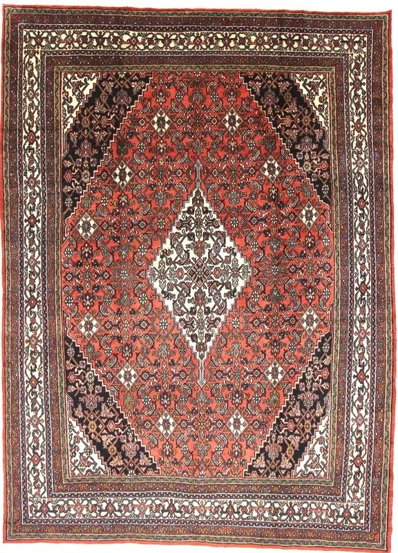Hamedan Tappeto 260x360 Rosso (Iran) Annodato A Mano
