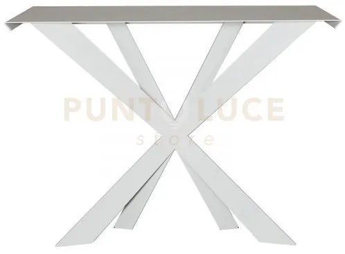 Consolle in stile moderno exsodus zeus bianco in ferro 110x35x80cmh