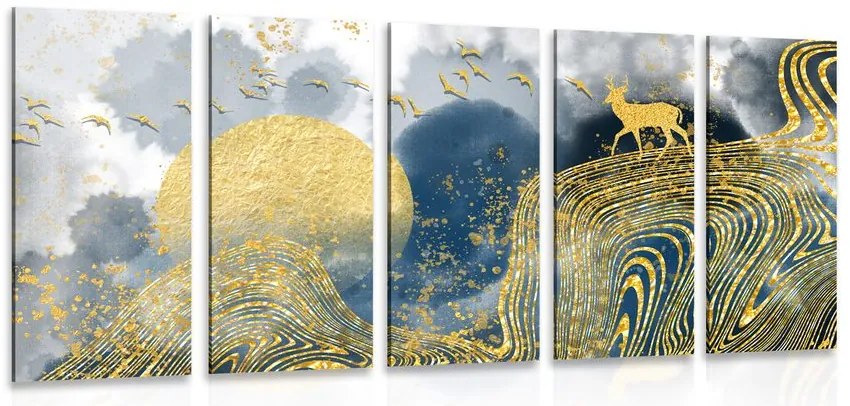 Quadri 5 pezzi – Paesaggio miracoloso